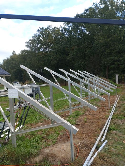 Konstrukcja, stelaż pod panele fotowoltaiczne, aluminium