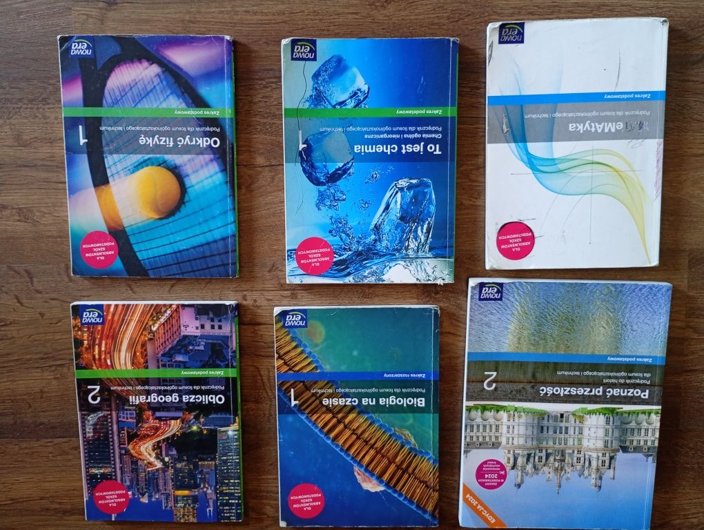 Podręczniki, książki, szkoła średnia, liceum, technikum, klasa 1, 2