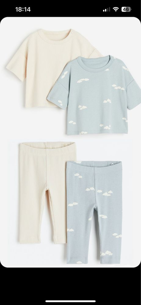Zestaw hm h&m tshirt legginsy top oversize 104 jak Bobo Choses