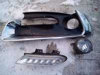 * KRATKA ZDERZAKA PRZÓD LEWA CHROM LAMPA LED DRL HALOGEN KOMPLET RENAULT SCENIC III LIFT *