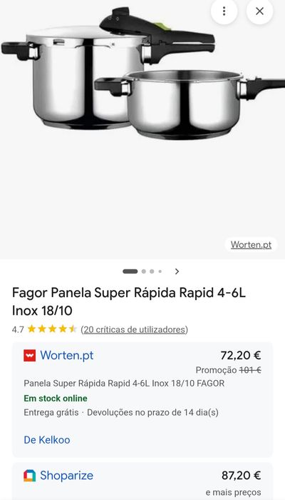 Fagor Panela Super Rápida Rapid 4-6L Inox 18/10