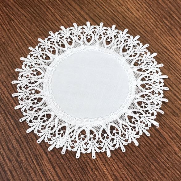 Serwetka do święconki koszyczka wielkanocnego biała 30 cm gipiurowa