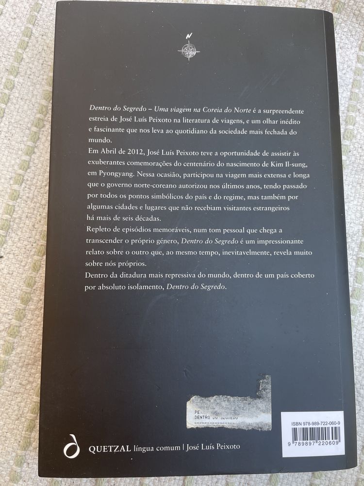 Livro “Dentro do Segredo” de José Luís Peixoto