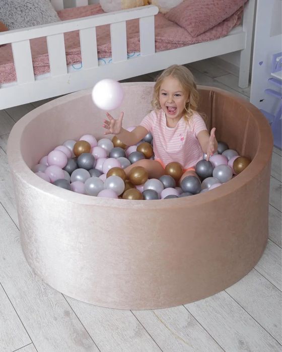 Дитячий сухий басейн з кульками, ніжно рожевий