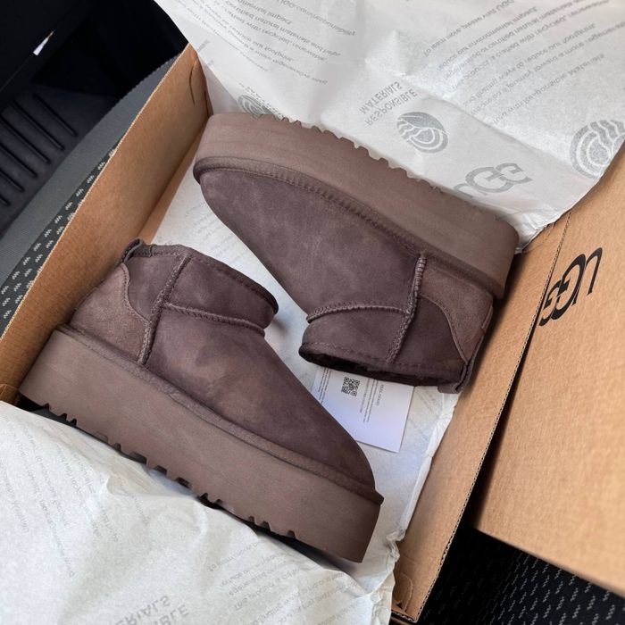 Жіночі уги на платформі UGG Classic Mini platform  Brown PREMIUM