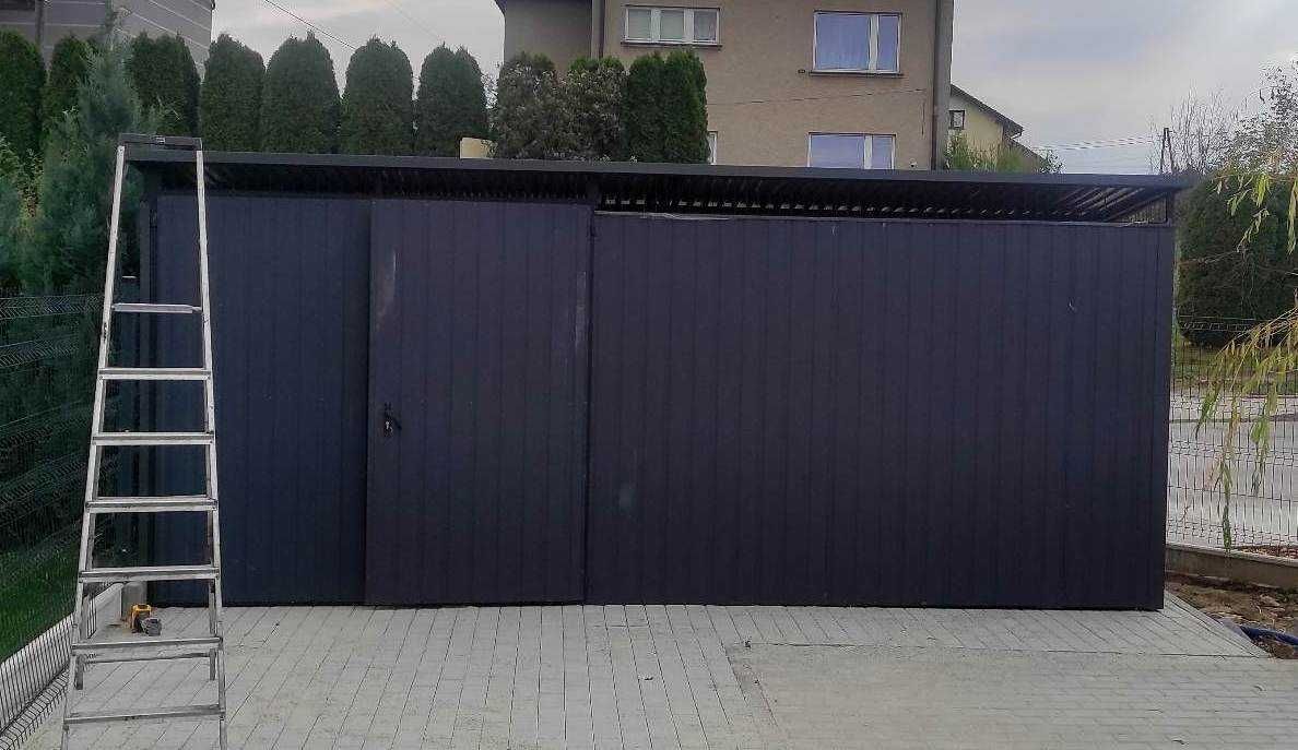 Wiata śmietnikowa z całej blachy 4x2