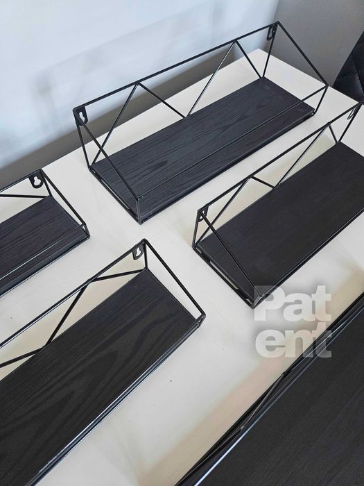 Loftowe kwietnik dekoracja ścienna półki 5 sztuk czarna