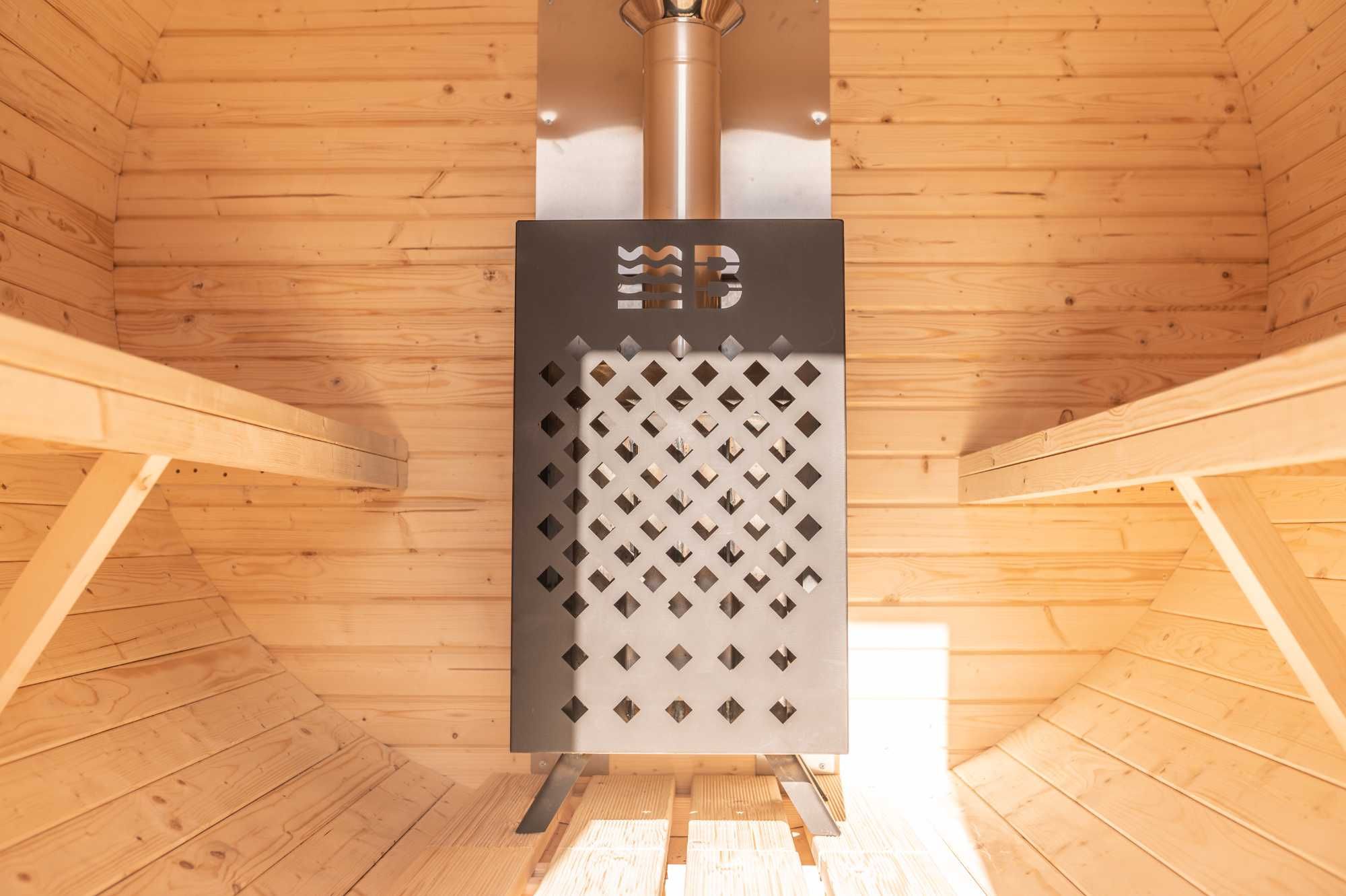Sauna Ogrodowa Beczka Ruska Bania 200x200 cm - dobierz piec i dodatki