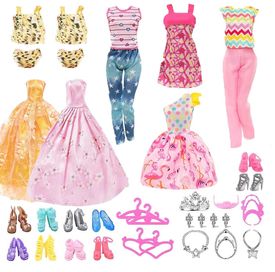 Ubranka Dla Lalek Barbie Sukienki Akcesoria Zestaw