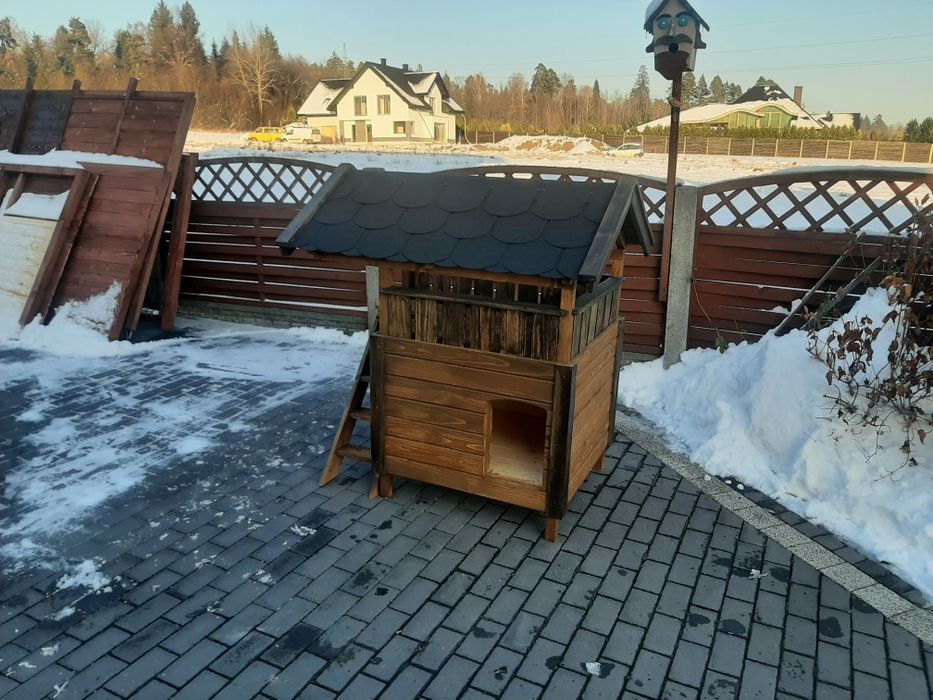 Buda dla psa lub kota z poddaszem