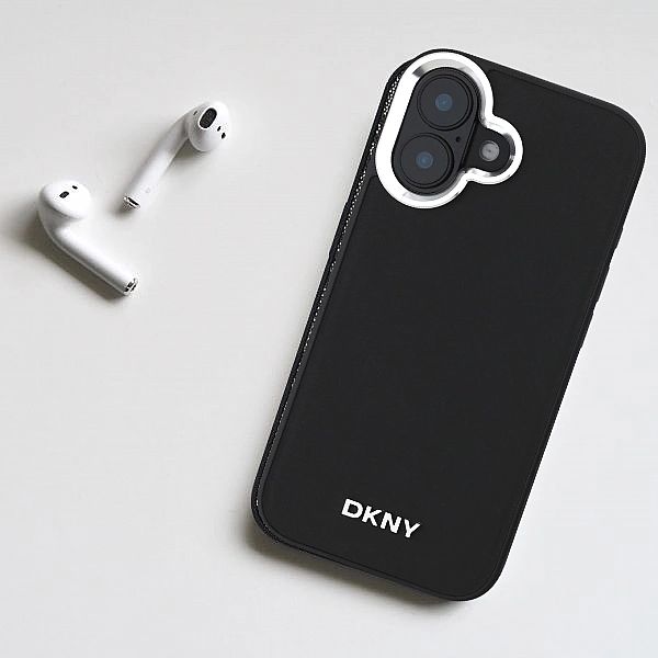 Etui DKNY Plain Logo MagSafe na iPhone 15 Plus - czarne