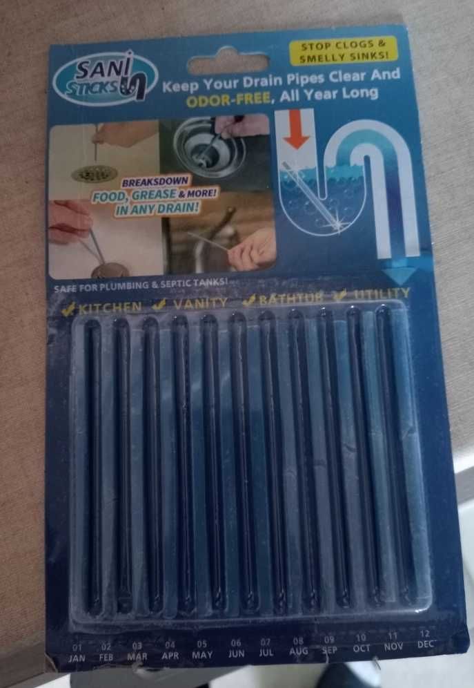 SANI STICKS - 48 sztuk .Patyczki do udrożnienia rur. 100% ORIGINAL