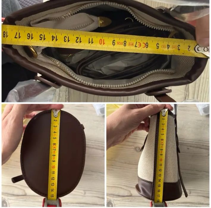 Жіноча сумка тоут бежева та колір кави