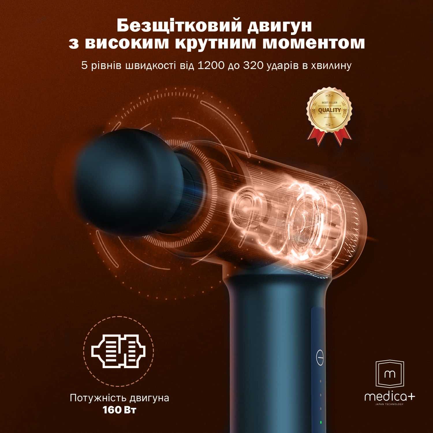 массажер перкуссионный масажер   Medica+ MassHand Pro 5.0НОВЫЙ,