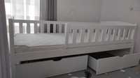 Łóżko dziecięce 90x200 + materac, zdejmowana barierka