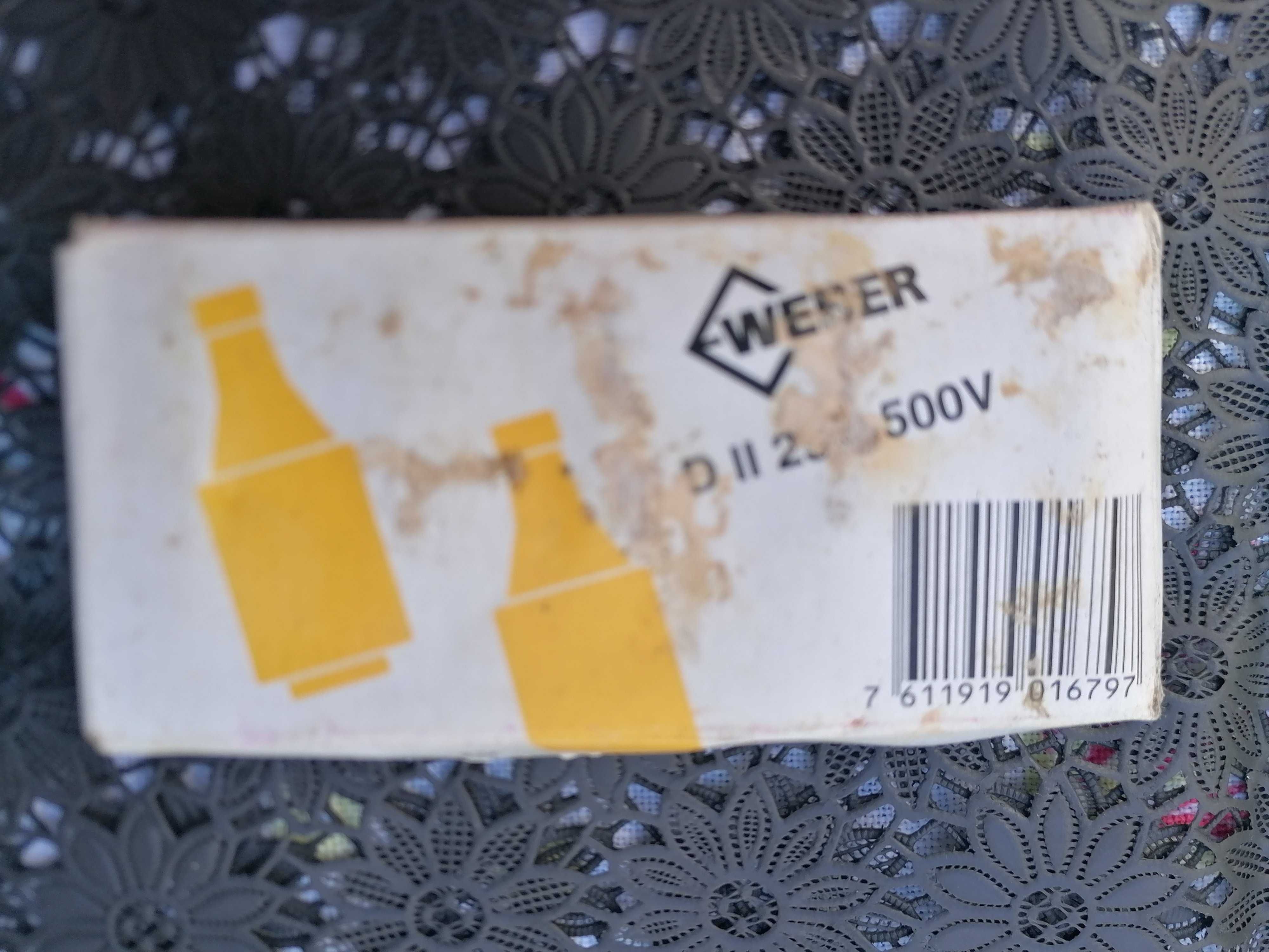 BEZPIECZNIK 25A 500V,wkładka topikowa.WEBER.Sztuk 5