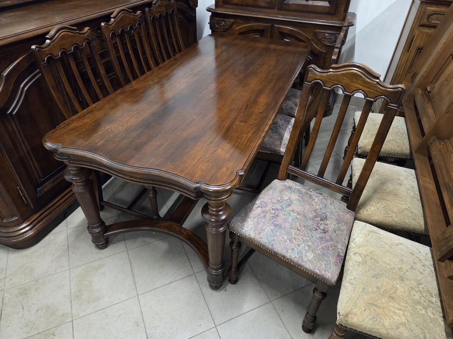 Zestaw 100% dębowy stół z 6 krzesłami transport meble holenderskie