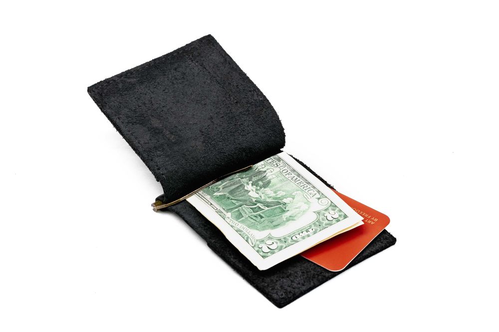 Зажим для купюр кожаный / Затискач для купюр шкіряний К4