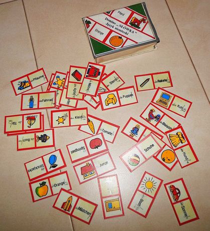 Domino niemieckie słówka ,gra dla dzieci