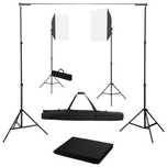 Vidaxl Fotograficzny Zestaw Studyjny Z Lampami Softbox I Tłem