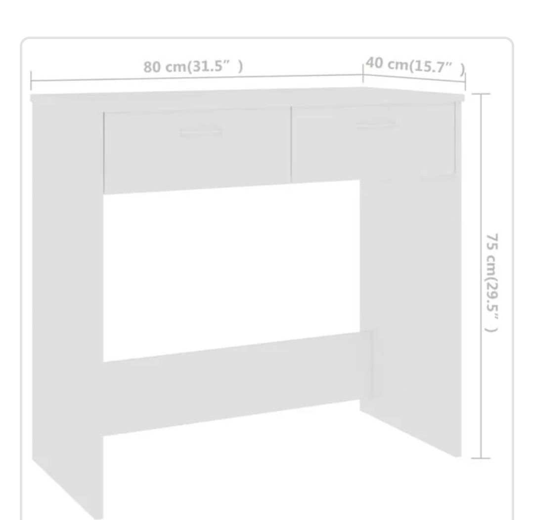 Nowe białe małe biurko z szufladami 80 cm jak Ikea
