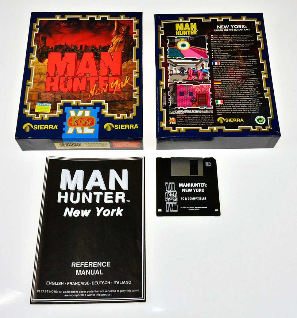 MANHUNTER: New York - duży big box, Sierra, Man Hunter, Dos Windows 95