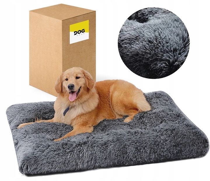 Duże Legowisko Dla Psa Miękka Włochata Poduszka Shaggy 120x70 Cm