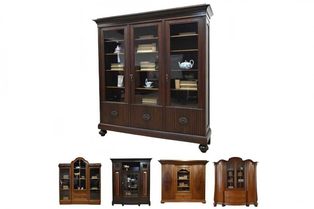 biblioteki antyki stare meble po renowacji