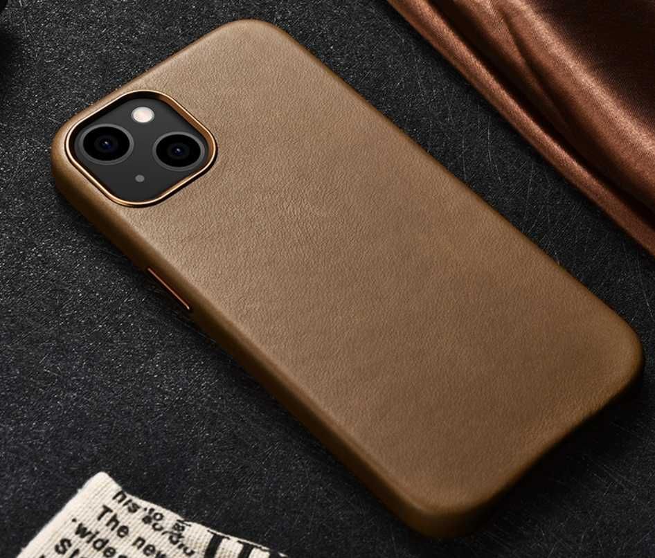 Премиум чехол кожаный натуральная кожа iphone 13 pro max с magsafe