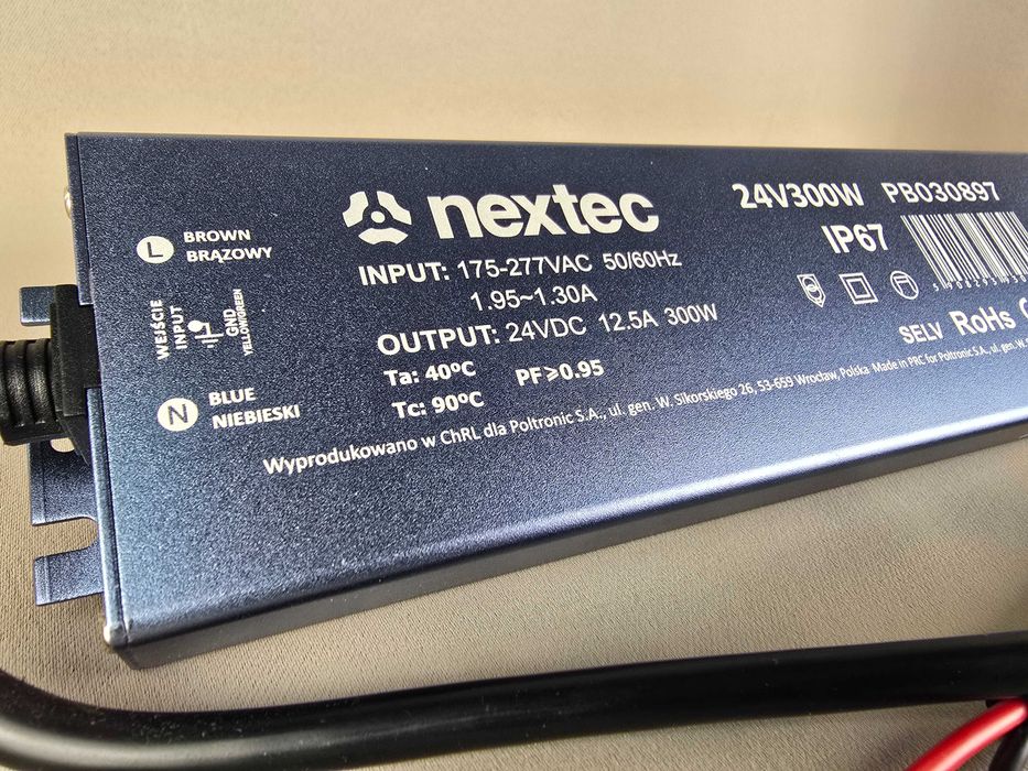 Zasilacz Led Wodoodporny SUPERSLIM 24V/IP67 /12,5A/300W/NEXTECPB030897