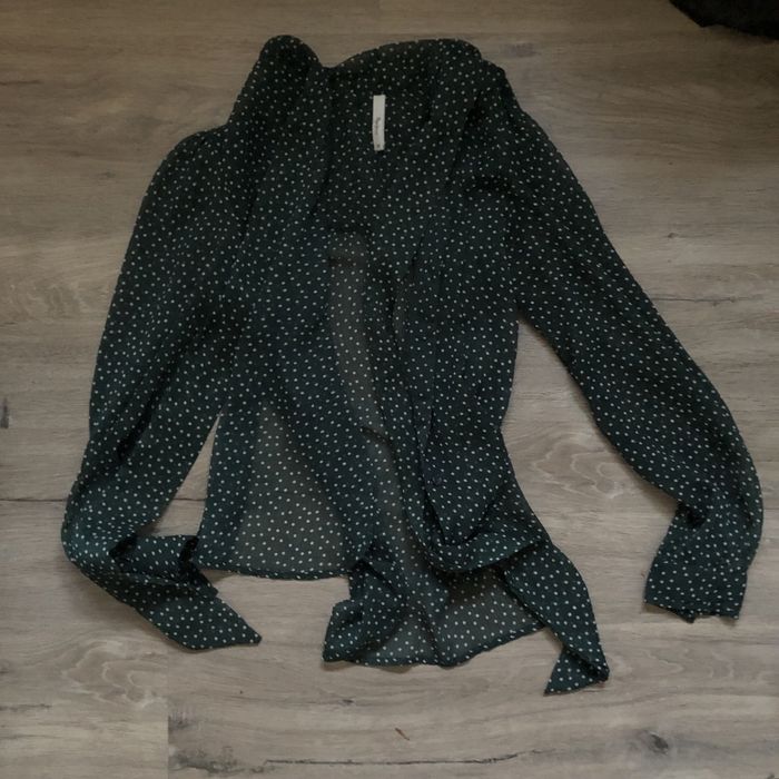 Blusa chiffon estampado bolinhas Pepe Jeans • Green chiffon blouse