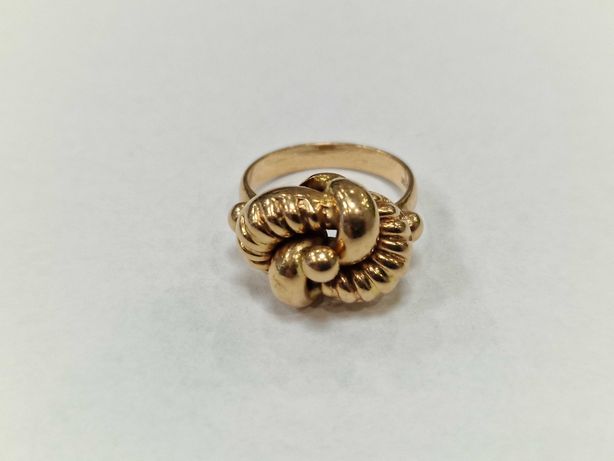 Złoty pierścionek/ 750/ 7.63 gram/ R15/ Lite złoto/ Orientalny