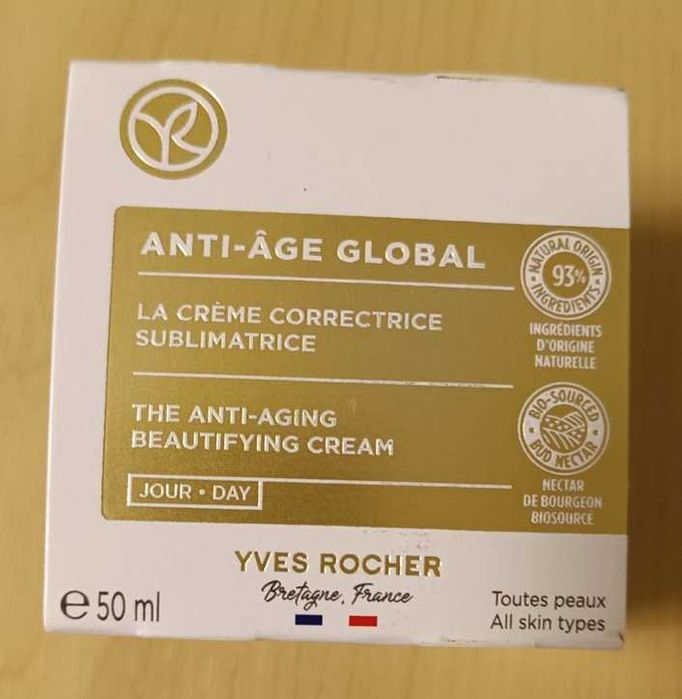 Krem do twarzy na dzień od Yves Rocher serią Anti-Age Global, 50ml