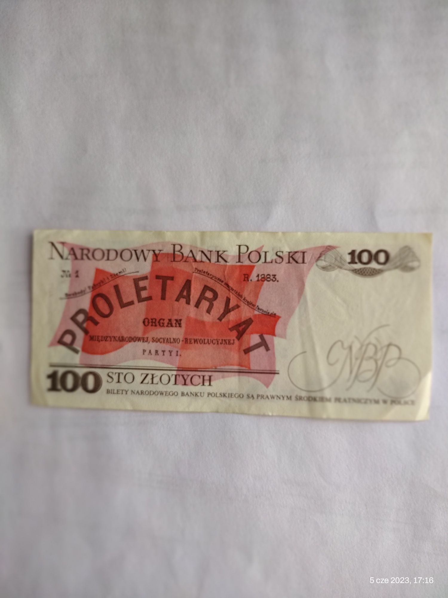 Banknot 100 zł PRL 1988 r