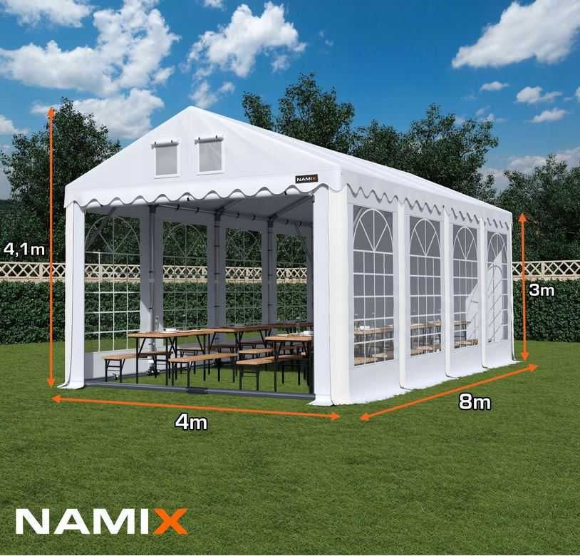 Namiot PRESTIGE 4x8-3m ogrodowy imprezowy garaż wzmocniony PVC 560g