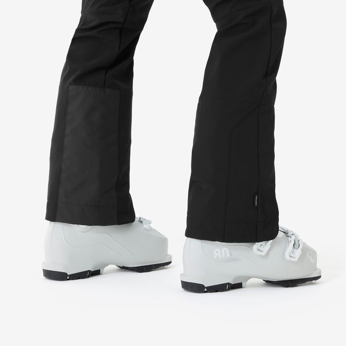 Calças de ski quentes e justas mulher, 500 preto