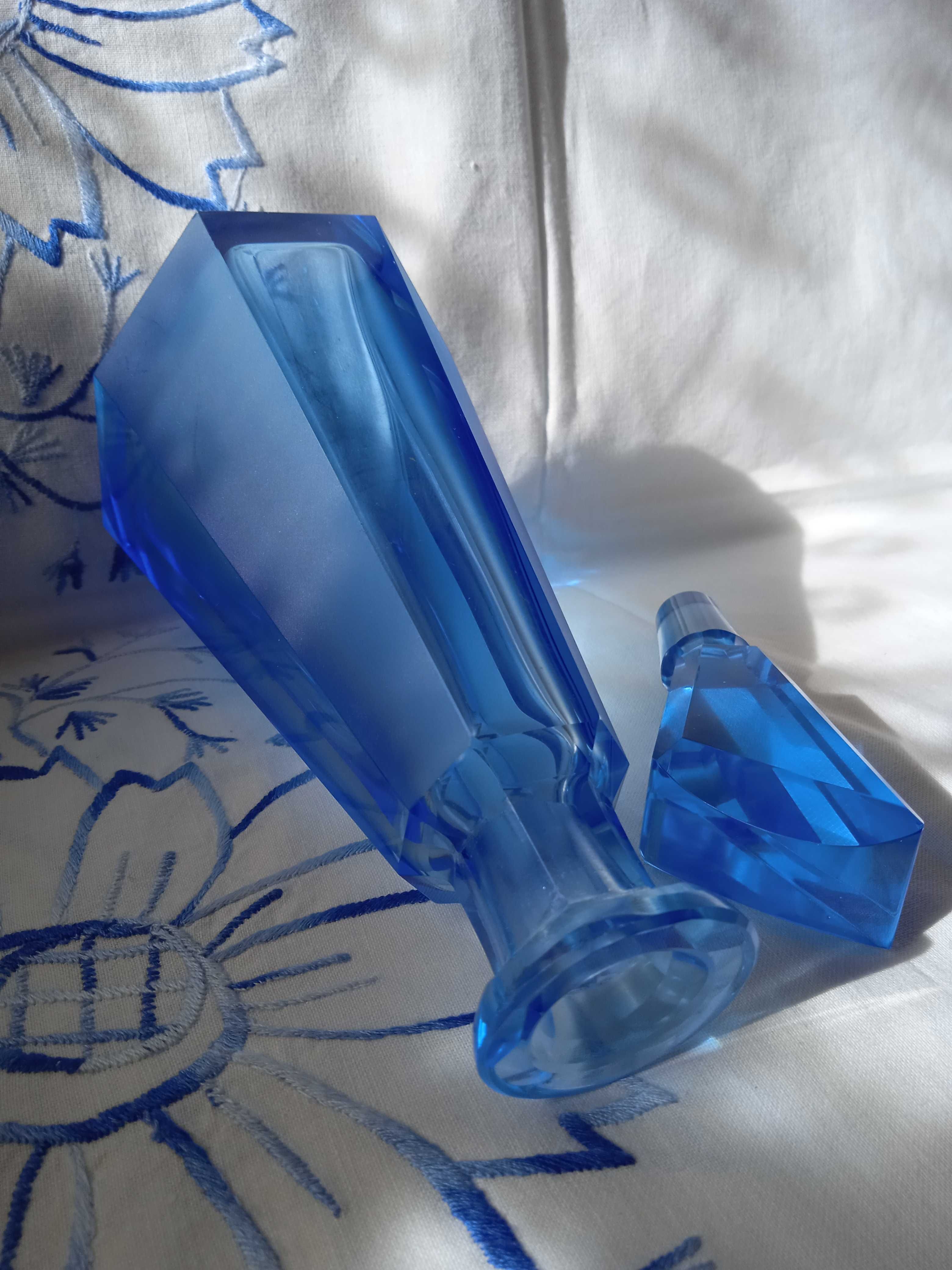 Moser karafka niebieska, kobalt, wys 23 cm, granatowa