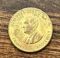 Token- żeton Pmiątkowy Prezydent Franklin D. Roosevelt.  ( nowy ład )
