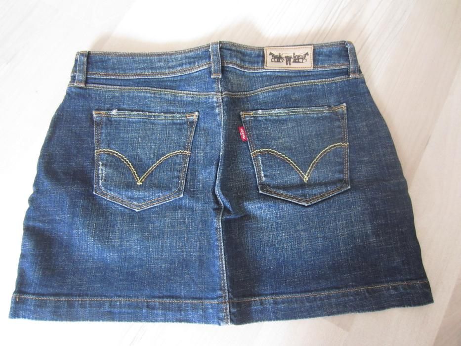 Spódnica jeansowa LEVIS - modna mini z przetarciami, nowa!