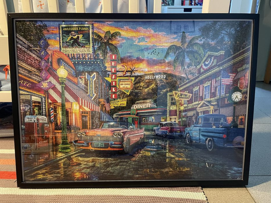 Decoração puzzle com moldura 50x70