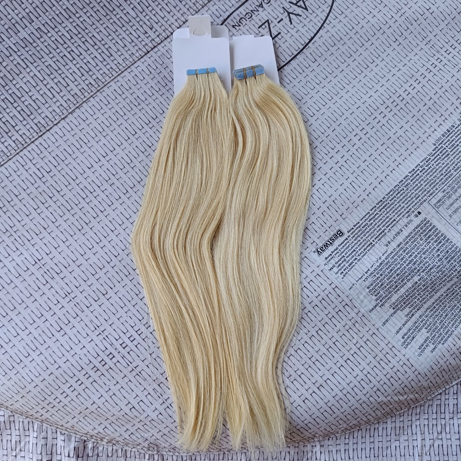 Włosy naturalne słowiańskie blond tape on on kolor 613 100gram 50-53cm