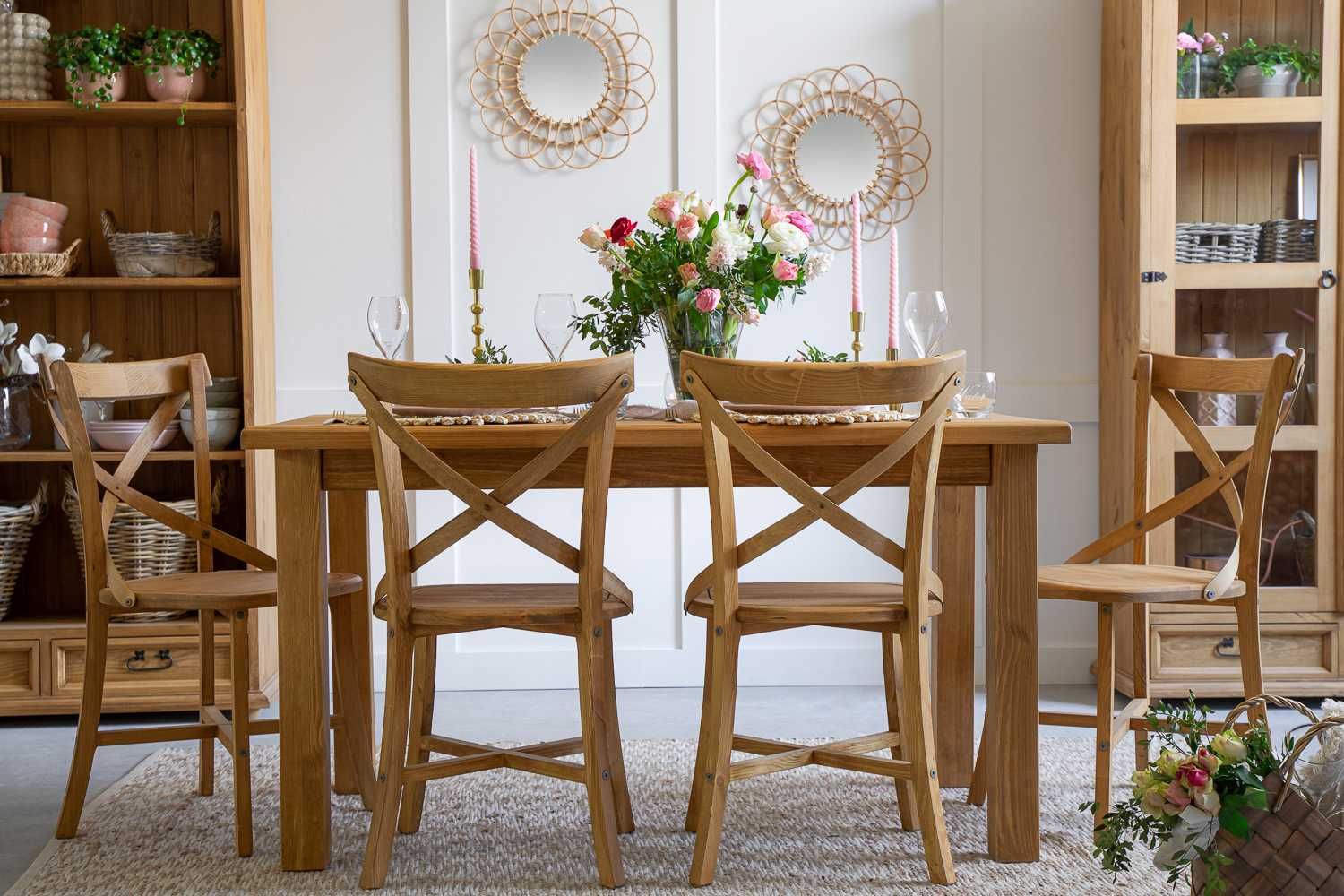 drewniany stół z krzesłami 160x80 od producenta MEBLO-WOSK