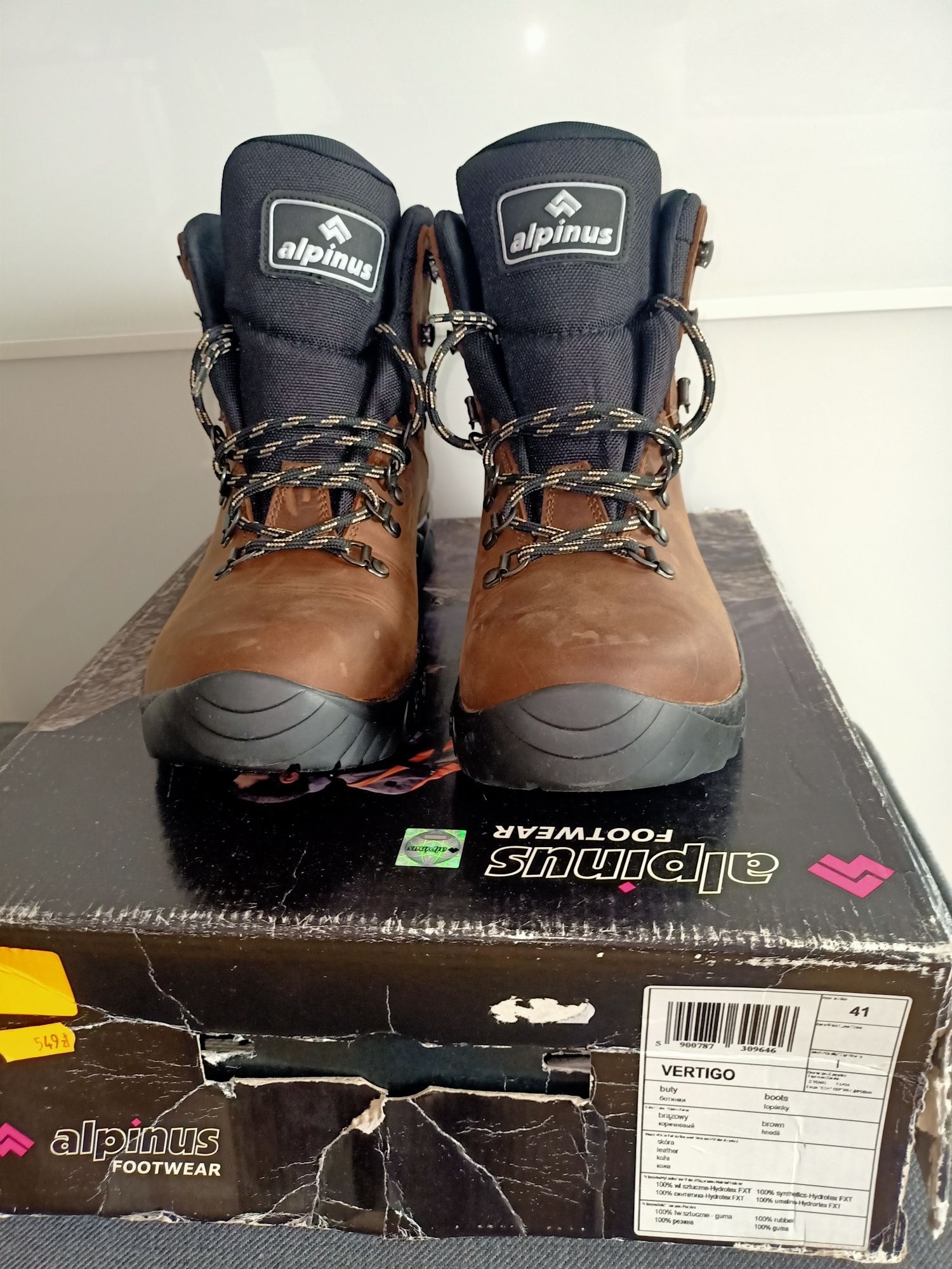 Buty trekkingowe Alpinus Vertigo Vibram nowe 41 skóra