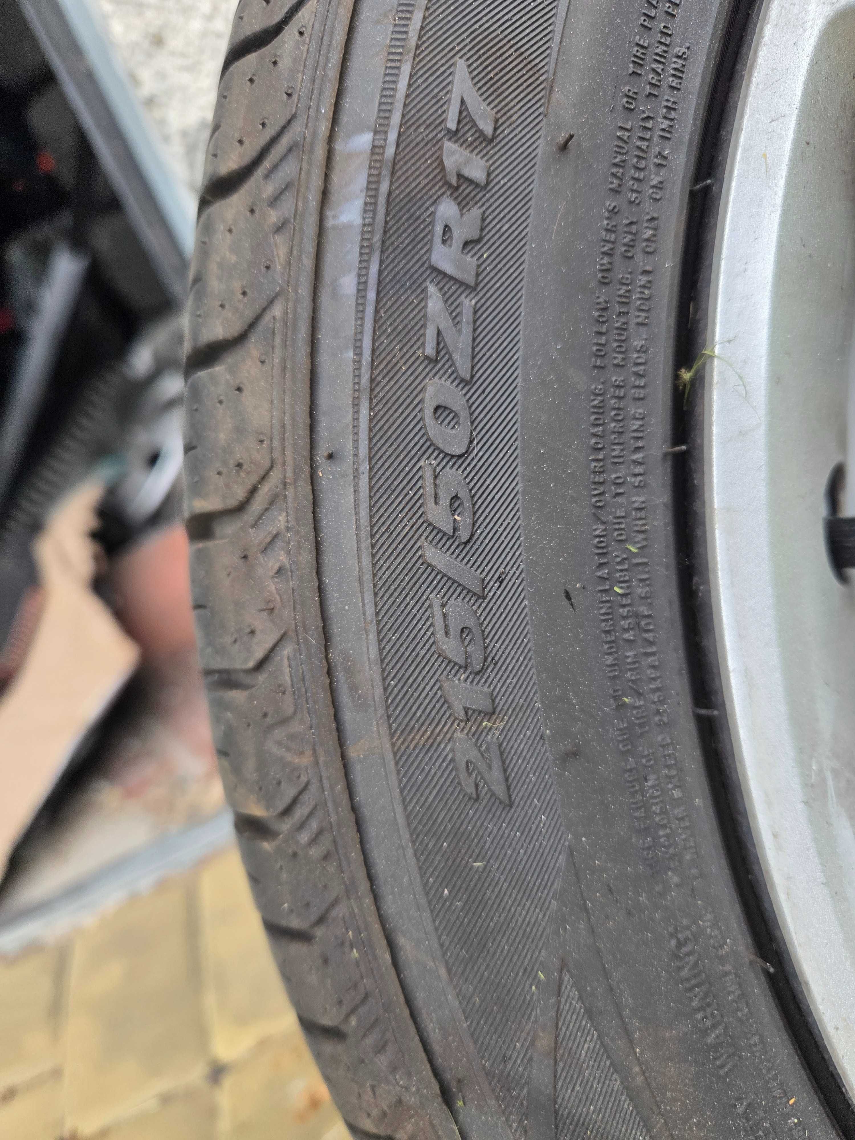 Felgi do Astry J z nowymi oponami rozmiar 215/50/R17 kołpak