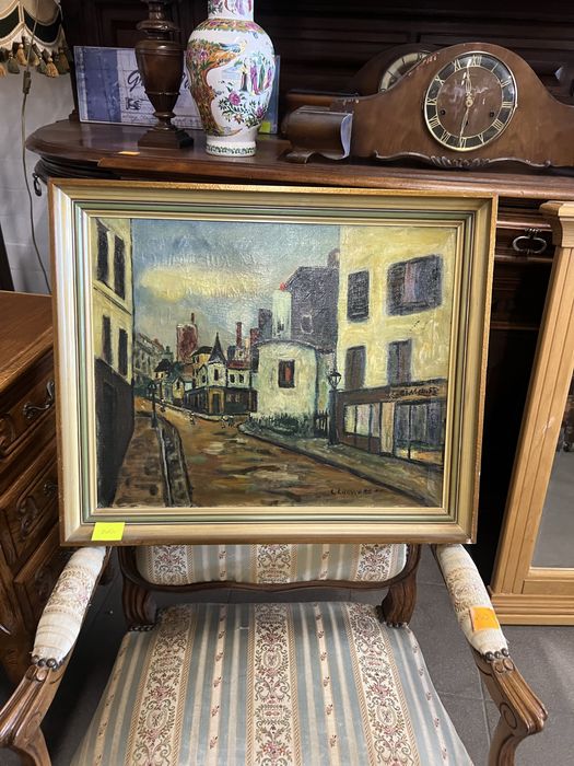 Obraz malowany  na płótnie/miejska uliczka