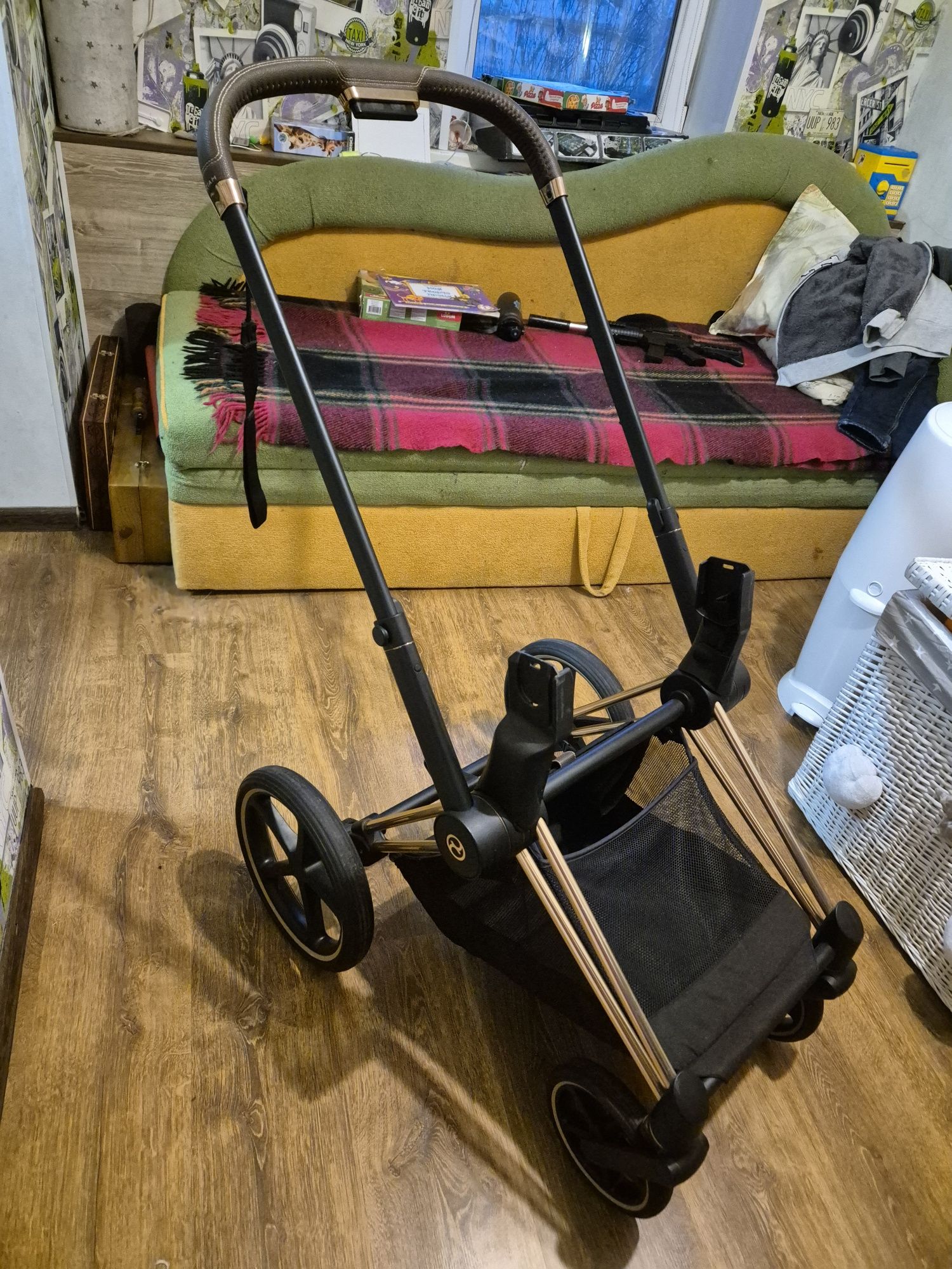 Cybex Priam коляска,4 в 1 Sepia Black шасі Rosegold,автокрісло, база