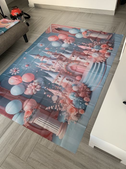 Tela Castelo cor de rosa - Festa aniversário