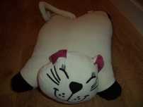 Peluche gato branco c/ orelhas rosa