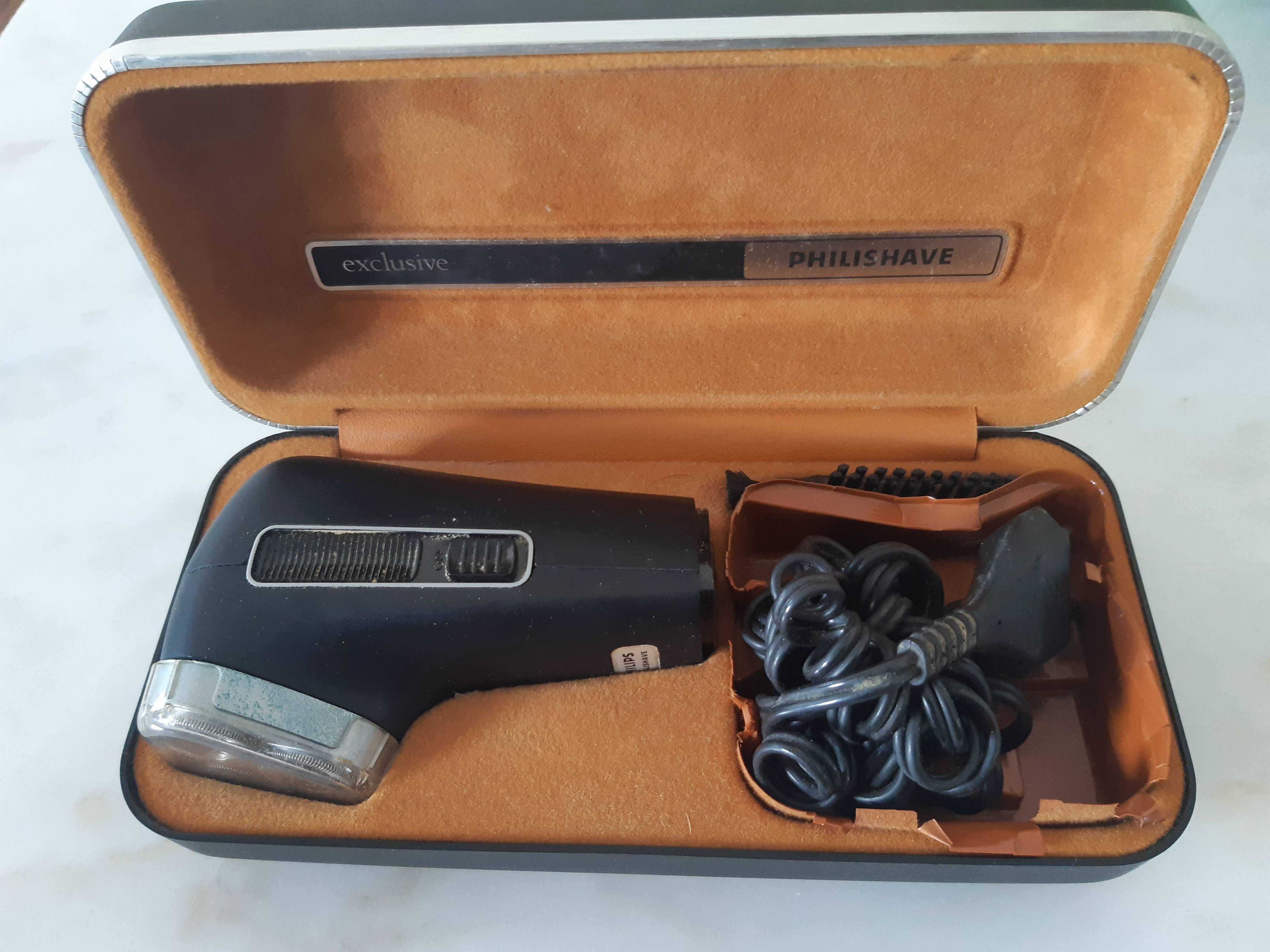 Máquina barbear Philishave exclusive, Modelo anos 80, a funcionar