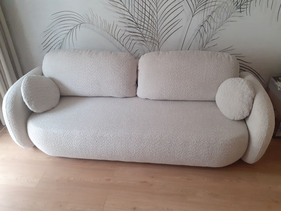 Sofa kanapa nowa rozkładana, wzór baranek